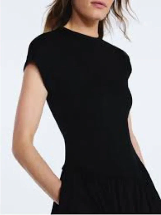 NWT Scoop Women’s Black Maxi Dress with Short Dolman Sleeves, large 12-14 - Picture 4 of 4